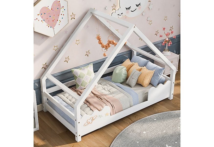 HAUSS SPOLE Kinderbett Hausbett 90x200cm mit Rausfallschutz Jugendbett Mass günstig online kaufen