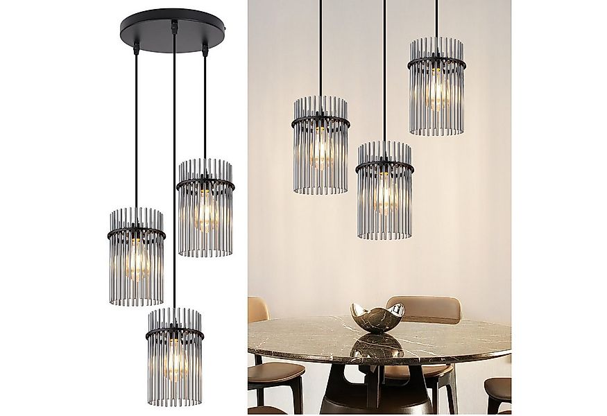 Nettlife LED Pendelleuchte Retro Gold/Schwarz - E27 Hängelampe mit 3 Flammi günstig online kaufen