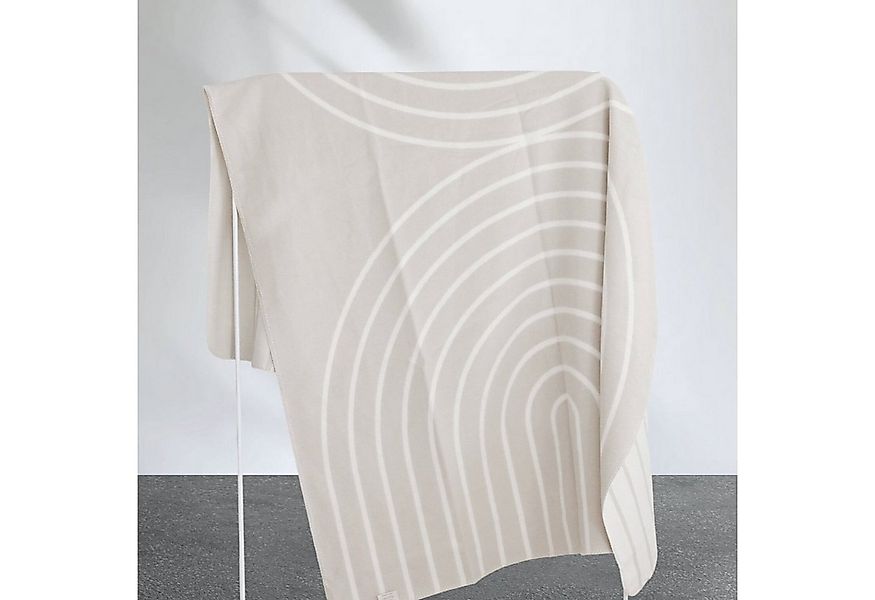 Wohndecke ANNA, weiche Bio-Baumwolldecke Made in Germany, beige Wolldecke, günstig online kaufen