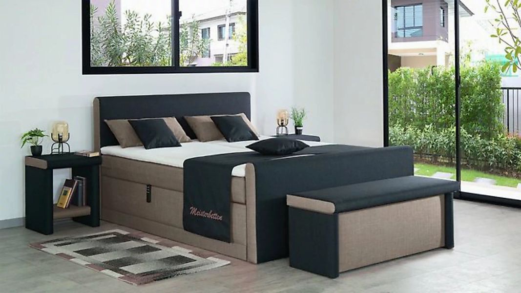 Meisterbetten Boxspringbett Amos (mit Motor, Fußteil, 7-Zonen Taschenfederk günstig online kaufen