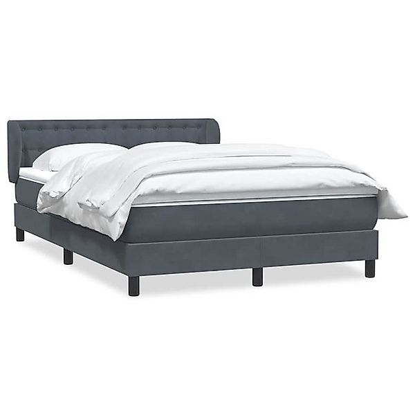 vidaXL Boxspringbett, Boxspringbett mit Matratze Dunkelgrau 140x210 cm Samt günstig online kaufen