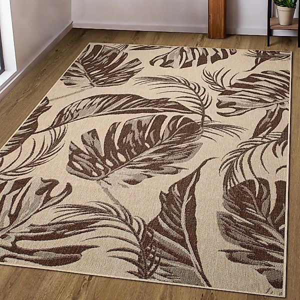 Bruno Banani Teppich "Larral, Blätter-Design auch für Balkon und Terrasse" günstig online kaufen