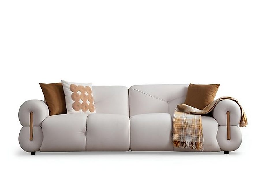 JVmoebel 3-Sitzer Exklusiver Weißer Dreisitzer Textilcouchen Wohnzimmer Sit günstig online kaufen