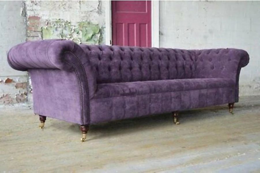JVmoebel Chesterfield-Sofa Lila Chesterfield Textil 4-Sitzer Couch Polsterm günstig online kaufen
