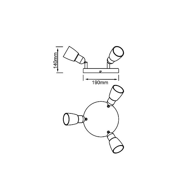 Brilliant Deckenleuchten Sofia, Lampe Sofia Spotrondell 3flg eisen/chrom/we günstig online kaufen