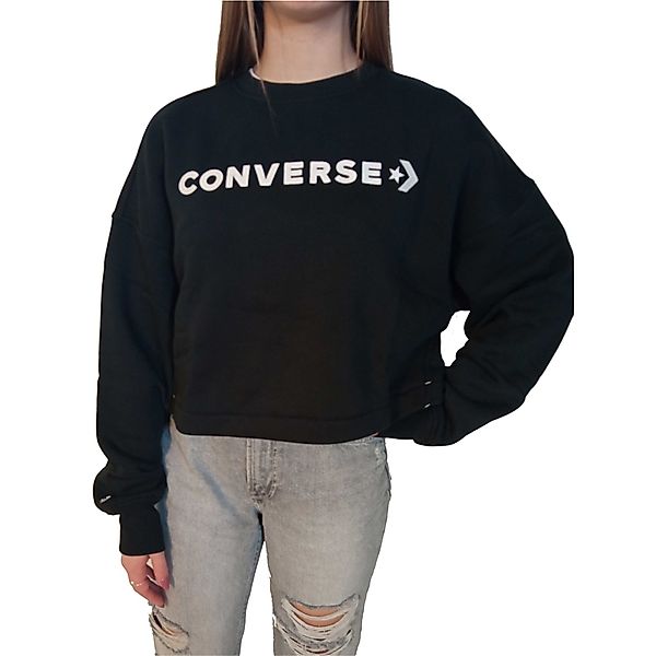 CONVERSE Sweatshirt Damen schwarz Cotone/poliestere günstig online kaufen