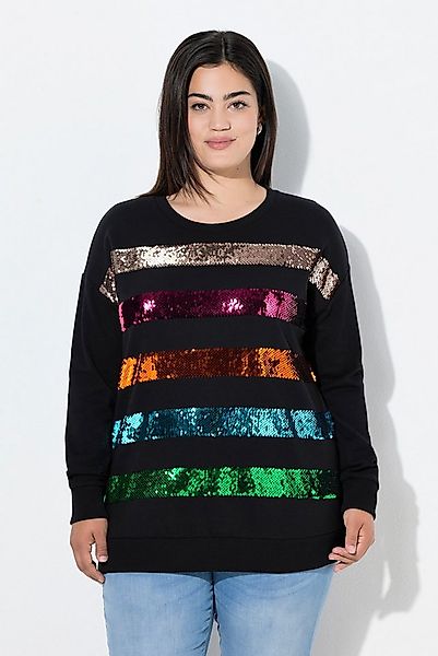 Angel of Style Sweatshirt Sweatshirt bequeme Passform Pailletten-Streifen günstig online kaufen