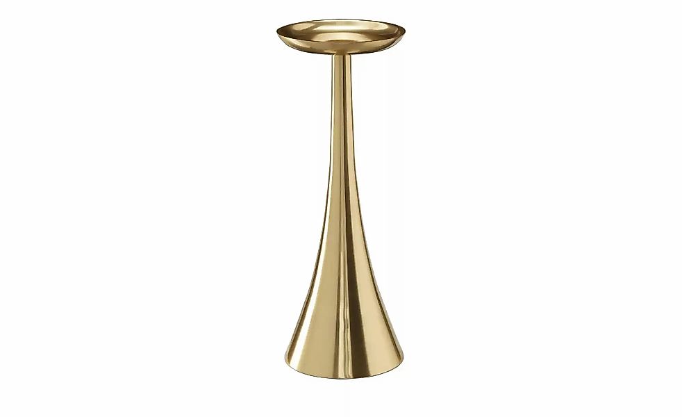 HOME STORY Kerzenständer   ¦ gold ¦ Aluminium ¦ Maße (cm): H: 28  Ø: 10 Acc günstig online kaufen