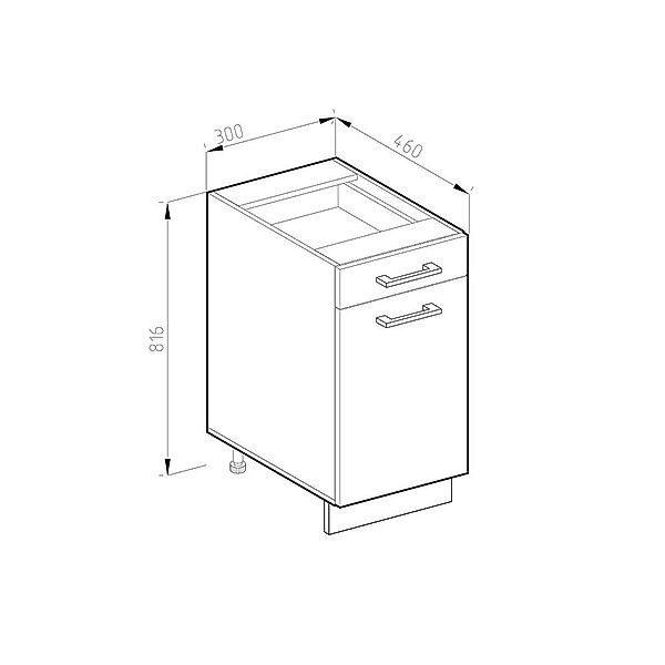 Vicco Apothekerschrank R-Line, Weiß Landhaus/Anthrazit, 30 günstig online kaufen
