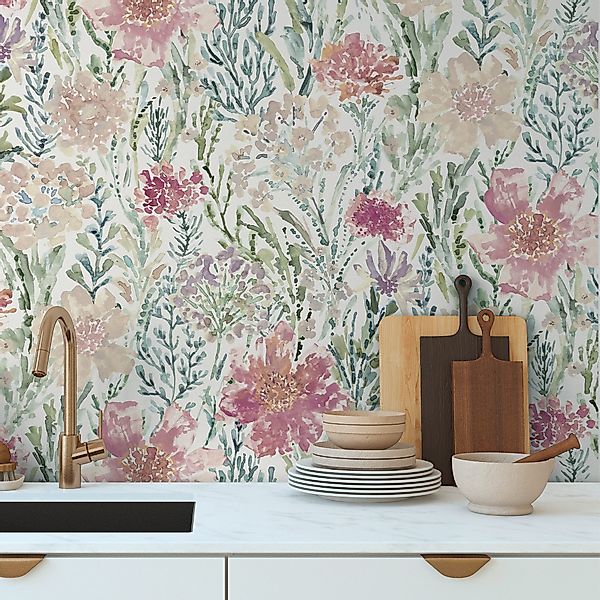 A.S. Création Vliestapete Aquarell Dreams Blumen-Tapete günstig online kaufen