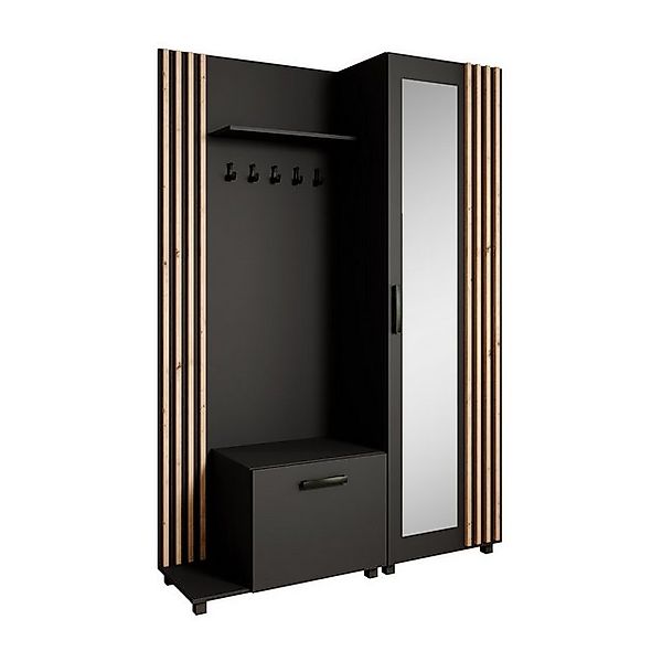 Beautysofa Garderobenschrank mit Aufhängern und Spiegel LIVIA (Geräumiger S günstig online kaufen