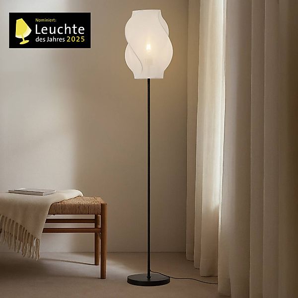 Lucande Stehleuchte Tovina, Textil, weiß, Höhe 165 cm günstig online kaufen