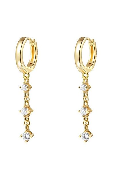 Hey Happiness Paar Ohrhänger Tropfen Creolen Silber 925 Damen Zirkonia, Sil günstig online kaufen