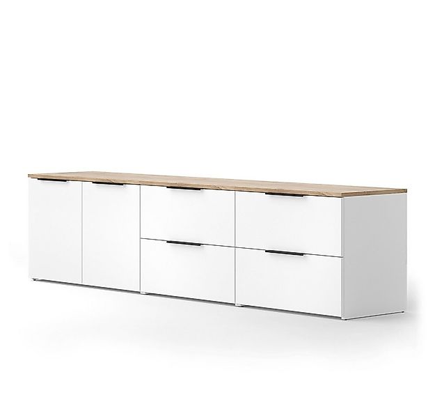 Vicco Wohnwand Wido, Weiß/Sonoma, 3 Teile günstig online kaufen