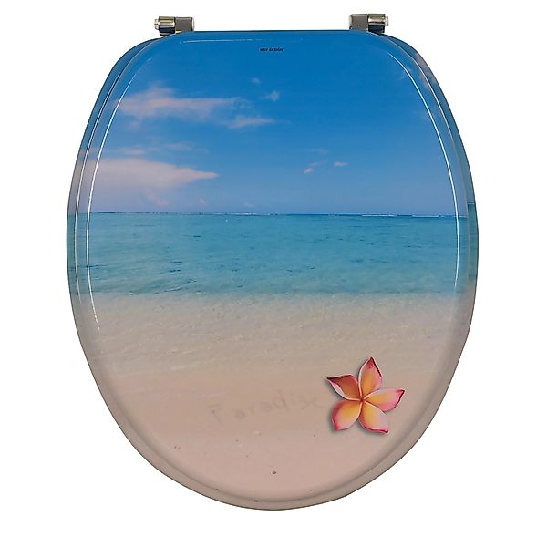 MSV WC-Sitz Paradise MDF 42,5 cm x 36,5 cm x 5 cm Blau günstig online kaufen