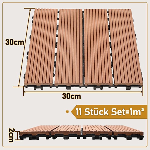 Clanmacy Holzfliesen Terrassenfliesen mit klicksystem für günstig online kaufen