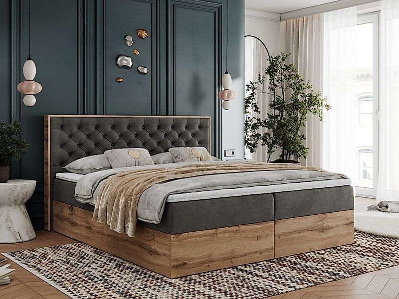 MKS MÖBEL Boxspringbett ALBERO 3 (Packung, Set, Topper T25/Visco, T30-Schau günstig online kaufen