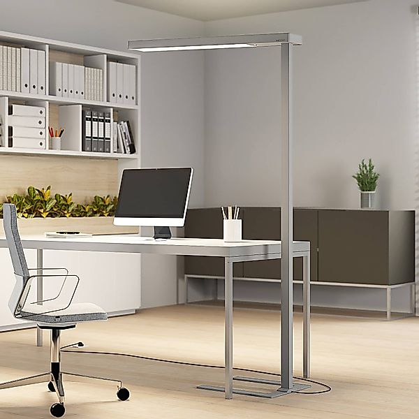 Arcchio LED-Bürostehlampe Susi, silber, Sensor, Dimmer, CCT günstig online kaufen