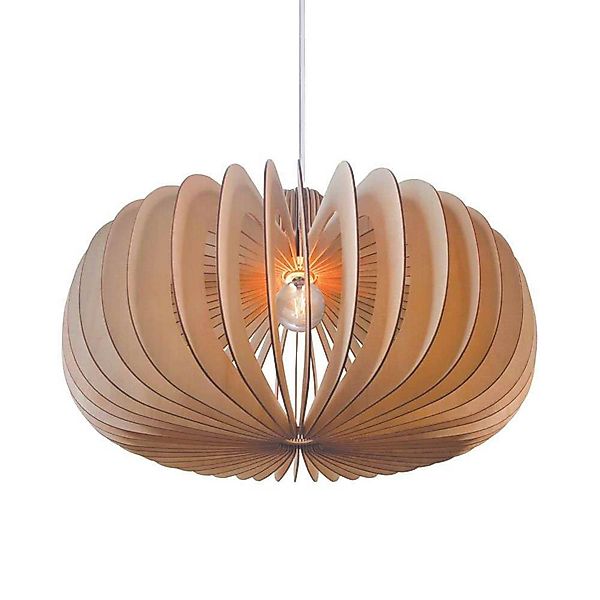 Pendelleuchte Hazo, Ø 65 cm, naturfarben, Holz günstig online kaufen