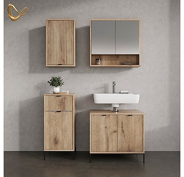 Livinity® Midischrank ATERNO, Viking Oak, 40 x 87 cm mit Tür und Schublade günstig online kaufen