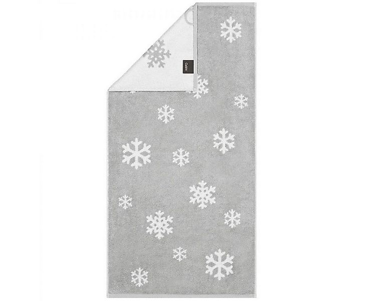 Cawö Badetücher Handtuch Winter Edition Schneekristalle Platin Weiß (50x100 günstig online kaufen
