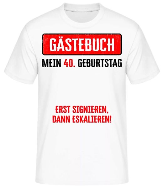 Gästebuch 40 Geburtstag · Männer Basic T-Shirt günstig online kaufen