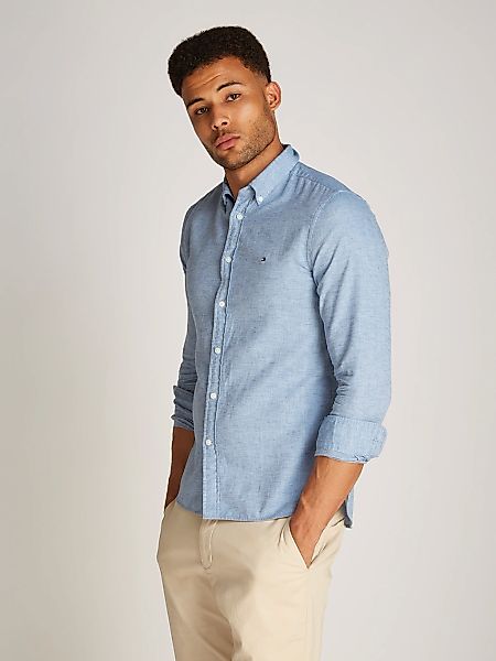 Tommy Hilfiger Langarmhemd BRUSHED LINEN SOLID günstig online kaufen