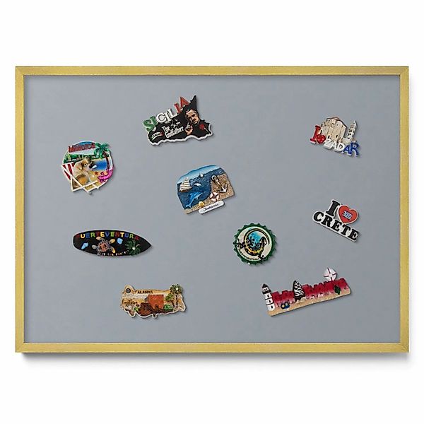 Tulup Magnettafel Magnetboard Gerahmt für Urlaubsmagnete Farbe Grau 70x50 c günstig online kaufen