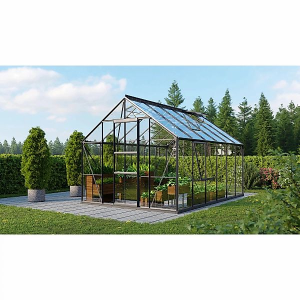 Vitavia Gewächshaus Meridian 9900 Schwarz 9,9 m² inkl. Fundament günstig online kaufen