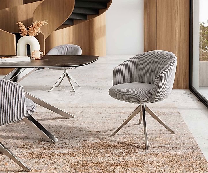 DELIFE Polsterstuhl Caja-Flex, mit Armlehnen Kreuzgestell günstig online kaufen