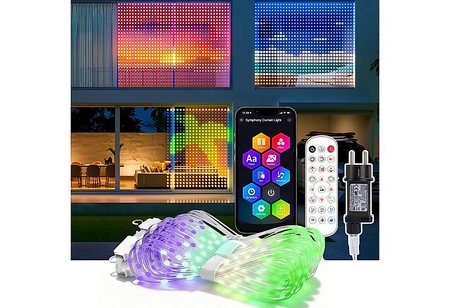 XERSEK Lichtervorhang LED Vorhanglichter Lichterkette, DIY Szenen,RGB, App/ günstig online kaufen
