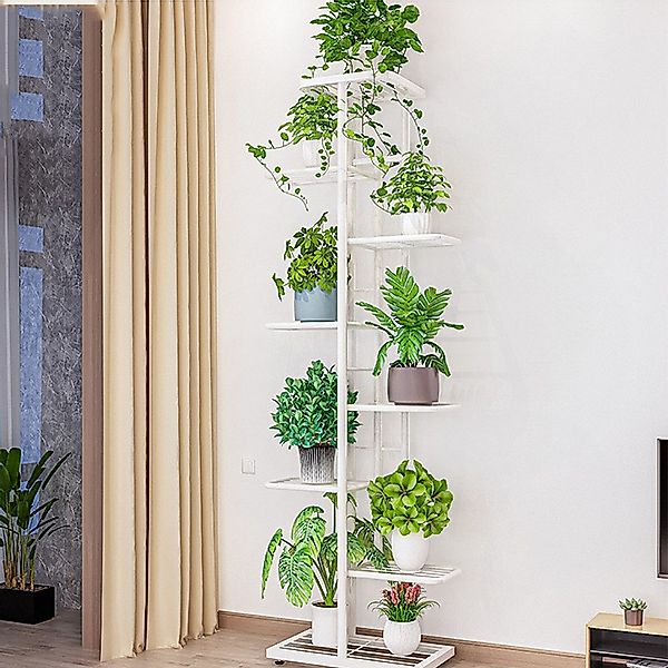 GarveeMore Blumenständer 8-stöckiger Metall-Pflanzenständer, Innen Außen günstig online kaufen