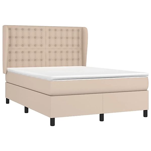 vidaXL Boxspringbett Matratze Cappuccino-Braun 140x200cm Kunstleder 3129038 günstig online kaufen