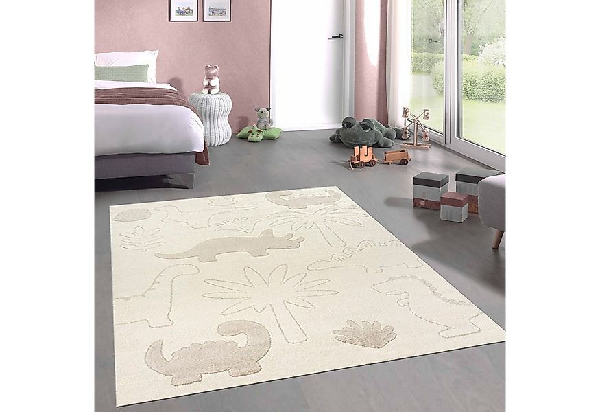 Carpetia Teppich Teppich Kinderzimmer Spielezimmer Dinosaurier Muster in Cr günstig online kaufen