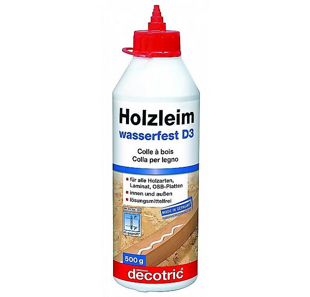 decotric® Bastelkleber Holzleim D3 500 g wasserfest Holzkleber weiß günstig online kaufen