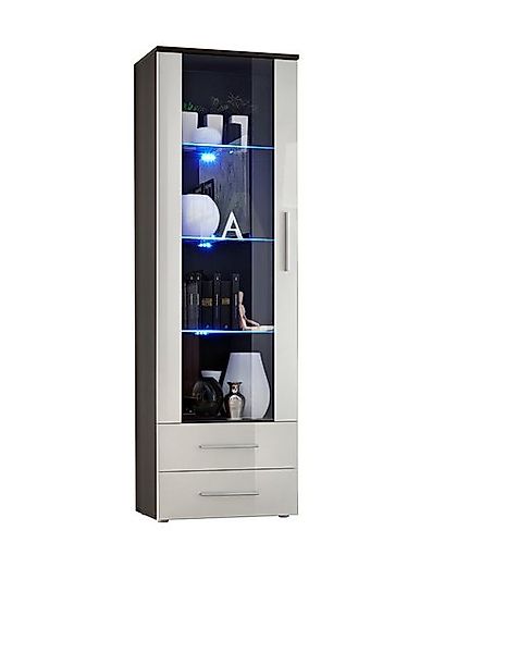 ASM-Moebel Glasvitrine Vitrine Glasvitrine NEO I mit Hochglanzfronten und L günstig online kaufen