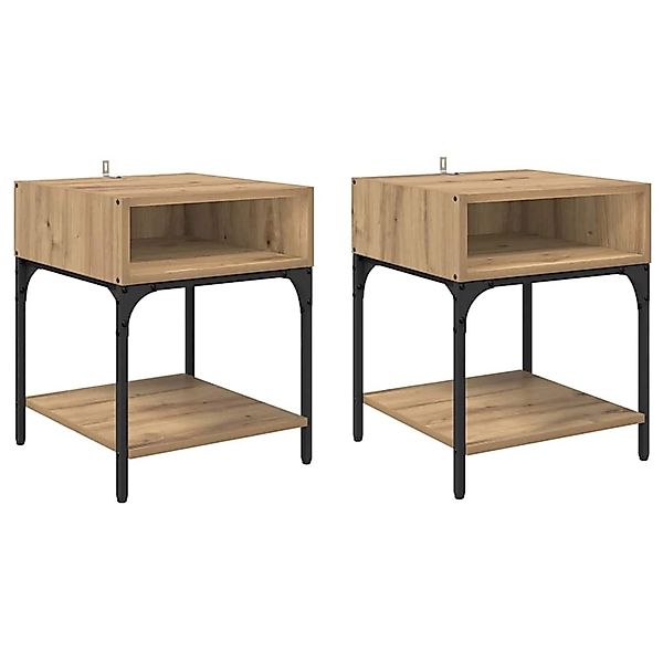 vidaXL Nachttisch 2 Stk Artisan-Eiche 40 x 40 x 50 cm Holzwerkstoff 881815 günstig online kaufen