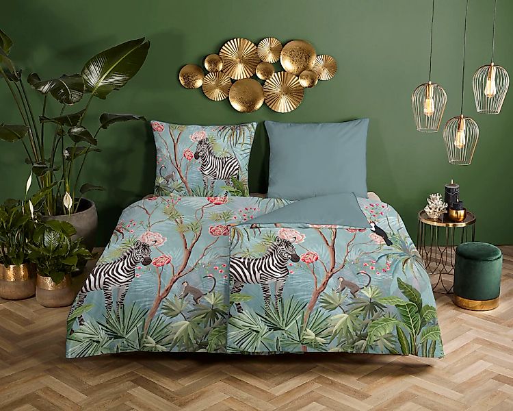 Descanso Wendebettwäsche "Yasmin" 2 Stk. Baumwolle, Satin, 135x200, Biese, günstig online kaufen