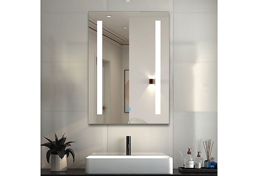 duschspa Badspiegel mit LED Beleuchtung Touch-Schalter 45-80 cm, Beschlagfr günstig online kaufen