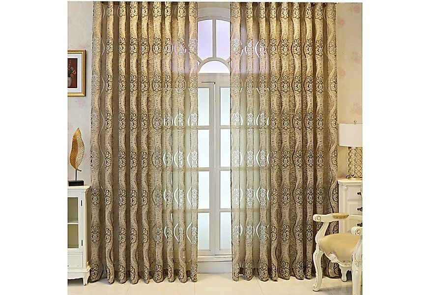 BYSURE Gardine (2 St), Ösen, halbtransparent, luxuriöse Jacquard Vorhänge günstig online kaufen