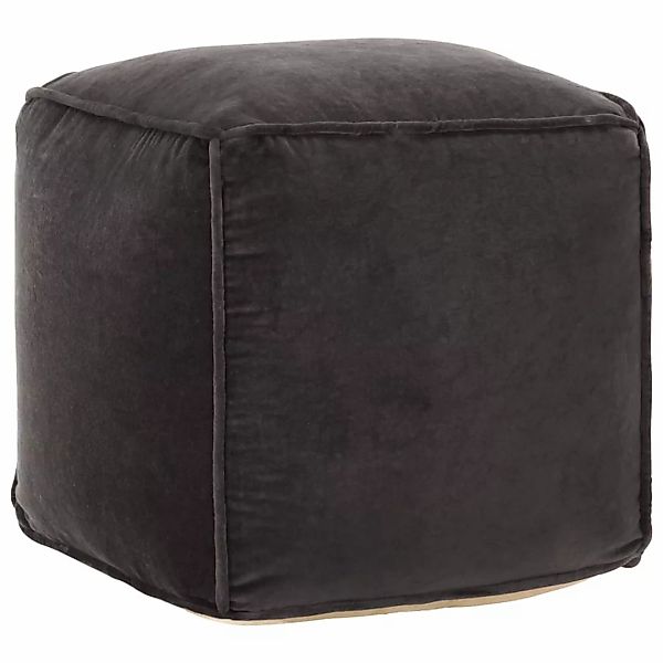 Pouf Baumwollsamt 40x40x40 Cm Anthrazit günstig online kaufen