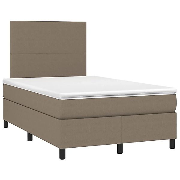 vidaXL Boxspringbett mit Matratze & LED Taupe 120x200 cm Stoff 3134705 günstig online kaufen