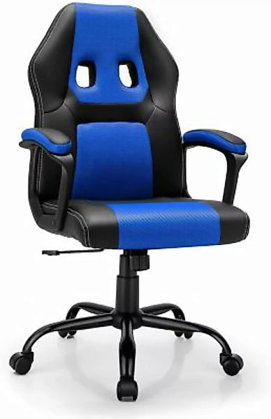 COSTWAY® Computerstuhl mit höhenverstellbarem Sit &Armlehne blau günstig online kaufen