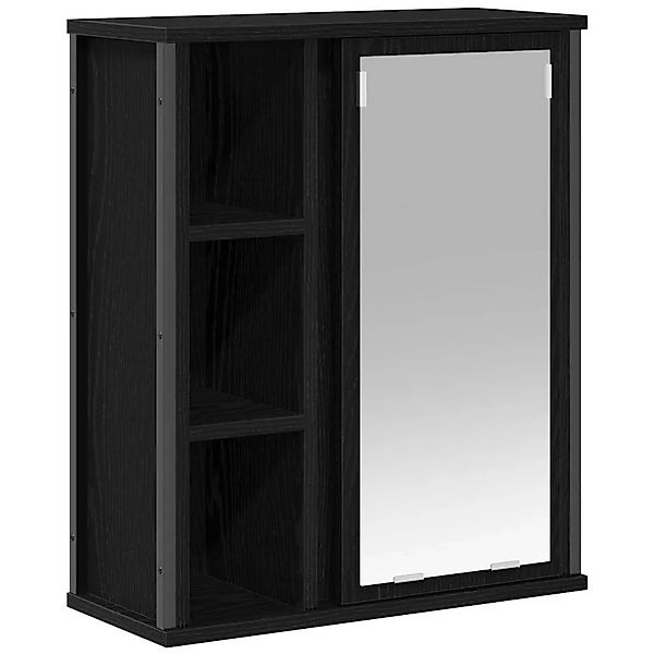 vidaXL Bad-Wandschrank mit Spiegel Schwarz Eichen-Optik 50x21x60 cm 861902 günstig online kaufen
