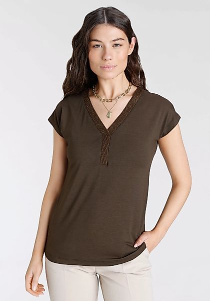 Laura Scott T-Shirt, mit glitzerndem Detail am Ausschnitt günstig online kaufen