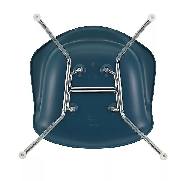Vitra - Eames Plastic Armchair DAX verchromt - meerblau/Sitzschale Polyprop günstig online kaufen