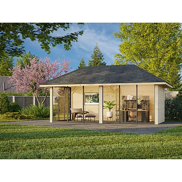 Palmako Pavillon Bianca Set 202 Slide 588 x 300 cm Lackiert Weiß FSC® günstig online kaufen