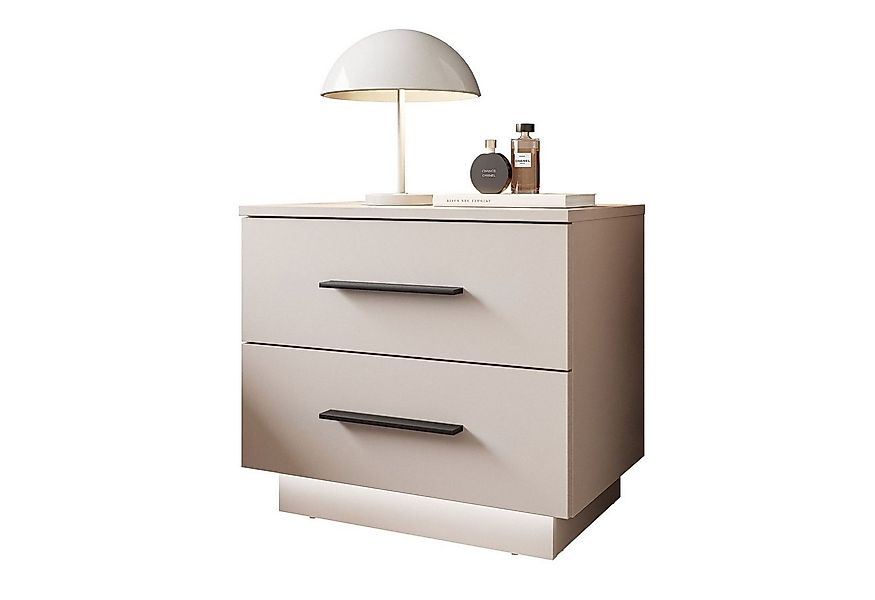 Lookway Nachttisch LINA Kaschmir II mit LED Beleuchtung, Breite 55 cm günstig online kaufen