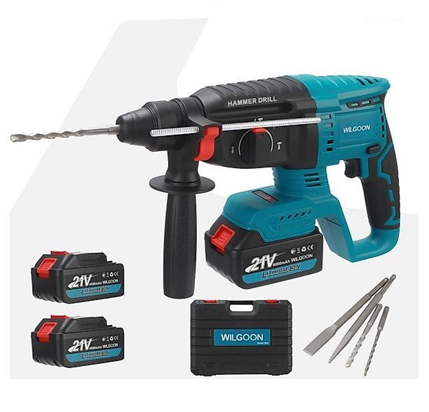 WILGOON Akku-Bohrhammer Bohrhammer SDS-Plus 650W Bürstenloser Schlagbohrmas günstig online kaufen
