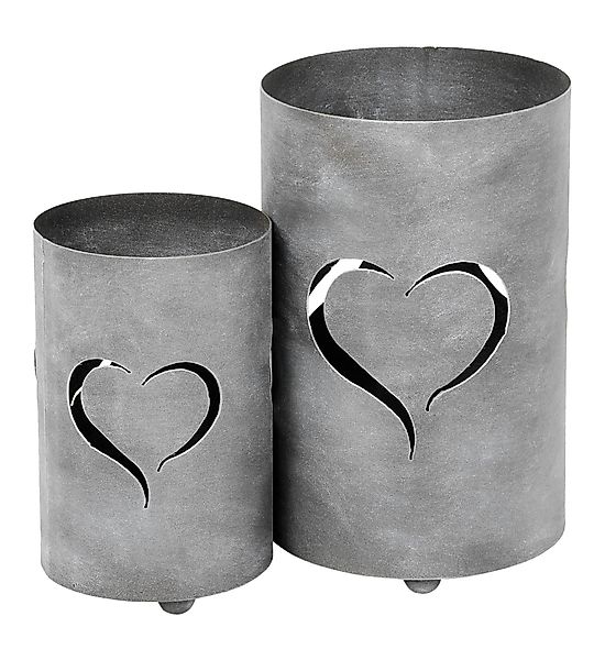 Levandeo® Kerzenlaterne, 2er Set Windlicht Herz günstig online kaufen